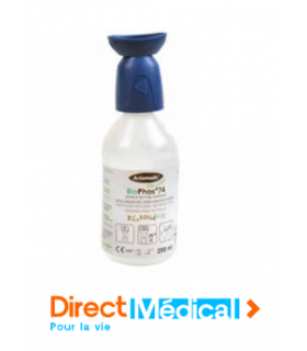 Solution oculaire de lavage pour brûlure chimique, flacon de 250 ml