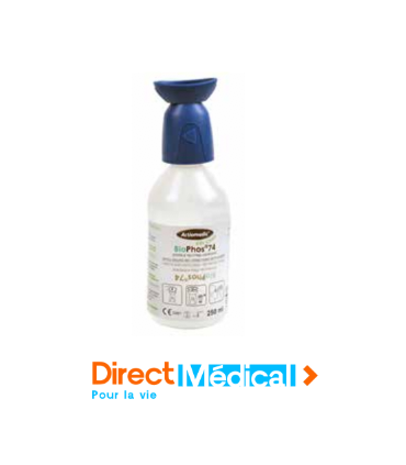 Solution oculaire de lavage pour brûlure chimique, flacon de 250 ml