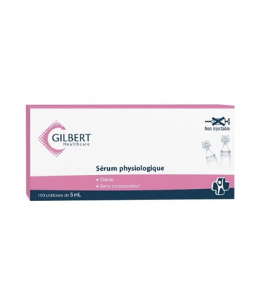 Sérum physiologique 100 doses de 5ml - Laboratoires GILBERT
