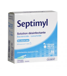 Chlorhexidine à 0.5% boite de 10 unidoses de 5 ml Septimyl