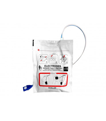 Electrode adulte pré-connectée défibrillateur Schiller FRED PA-1