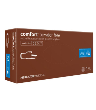 Gants latex COMFORT non poudrés - Boîte de 100 (taille M)