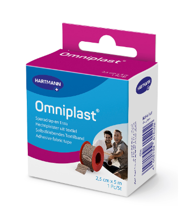 Boîte Sparadrap OMNIPLAST HARTMANN en tissu 2,5cm x 5m