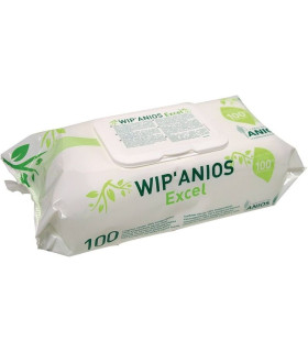 Lingettes nettoyantes WIP'ANIOS Excel Biodégradables lot de 100 - Direct médical