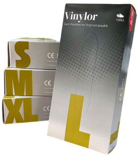 Gants vinyle non poudrés taille S, taille M, taille L, taille XL Vinylor - Direct Médical