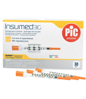 Seringue insuline PIC Insumed 0,5 ml 30G x 8 mm Lot de 30 - Direct Médical