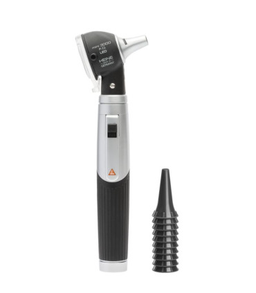 Otoscope HEINE mini 3000 LED F.O. avec spéculum AllSpec à usage unique et poignée rechargeable