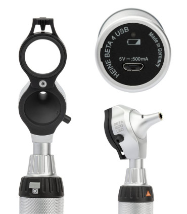 Zoom sur Otoscope HEINE BETA 200 LED F.O. avec poignée rechargeable USB