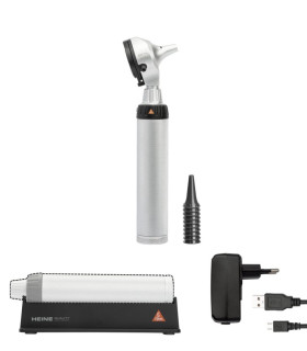 Otoscope HEINE BETA 200 LED F.O. avec poignée rechargeable USB et spéculums AllSpec