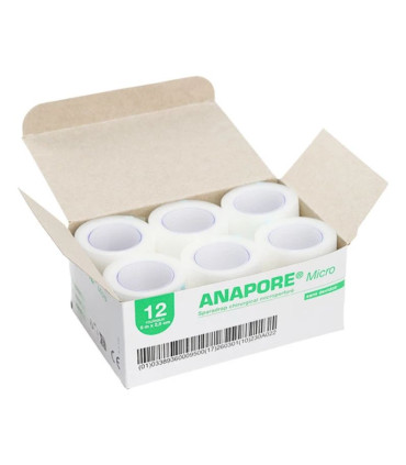 Sparadrap ANAPORE Micro perforé 2,5 cm x 5 m, vendus sans dévidoir et par boîte ouverte de 12