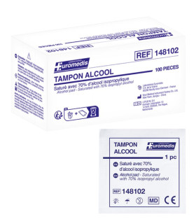 Tampon / Compresse Alcool 70% boite de 100