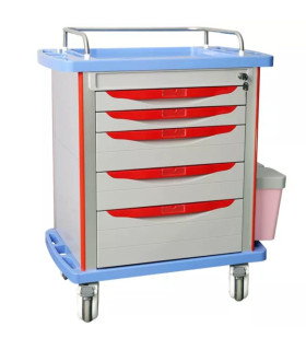 Chariot d’urgence médical 5 tiroirs avec 10 accessoires - Medical Trolley (DW-MT 002)