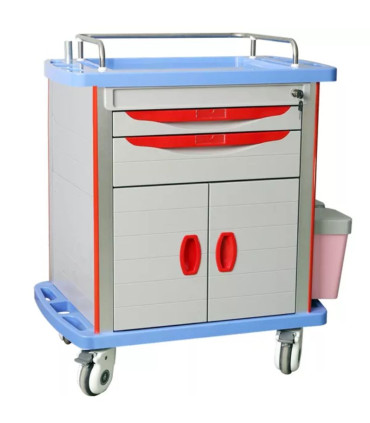 Chariot de soins multifonctions – 2 tiroirs, 2 portes, accessoires inclus  Medicine Cart (DW-MT 0013)