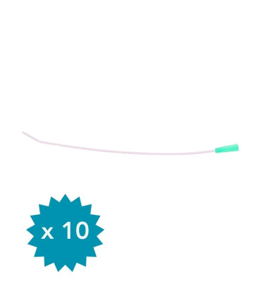 Sonde vésicale en PVC stérile pour chienne avec embase Luer – conditionnement par 10 L180 D2,6MM