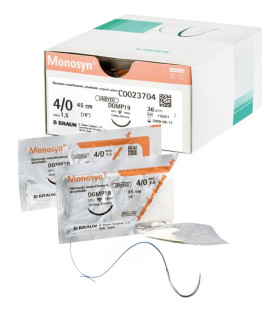 Fil de suture monofilament résorbable MONOSYN 4/0 Boîte de 36 BBRAUN