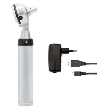 Otoscope vétérinaire HEINE BETA 200 LED VET F.O. avec poignée rechargeable USB BETA4