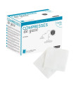 Compresse Gaze STERILE 17 fils 12 plis 23gr/m2 - 7.5cm x 7.5cm - 27x30cm - sachet de 1 - boite de 100 - 175654