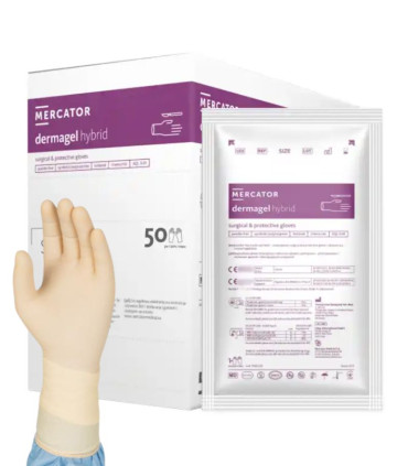 Gants de chirurgie stériles DERMAGEL HYBRID en polyisoprène sans latex boîte de 50