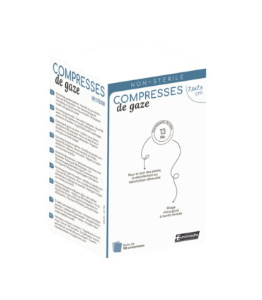 Compresse de gaze non stérile 13 fils 12 plis