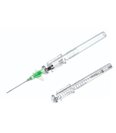 Cathéter IV de sécurité Real Safety Blood Control avec ailettes Neotec vert